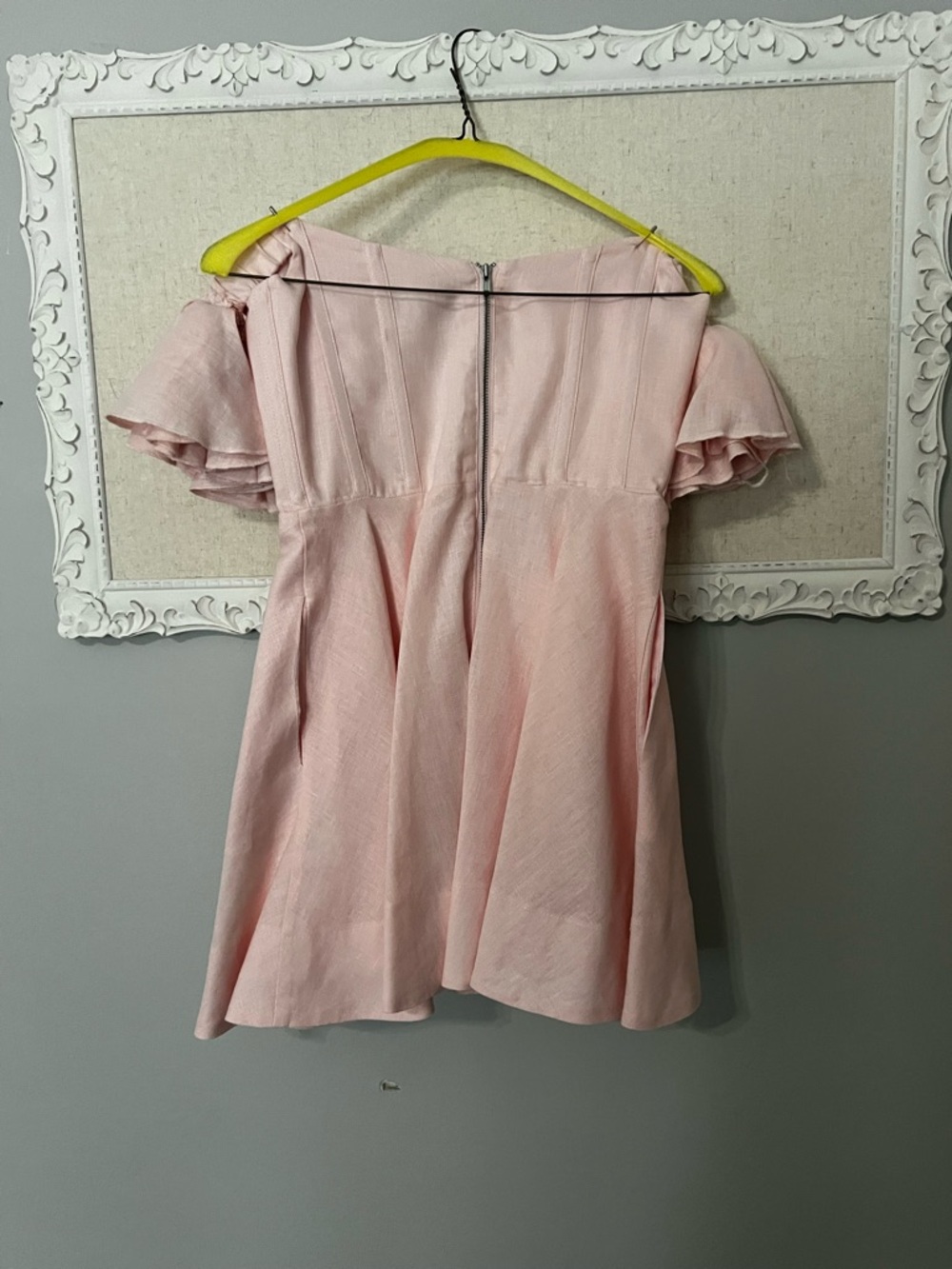 Bardot Pink Off-Shoulder Ruffle Sleeve Dress - Picture 2 of 3